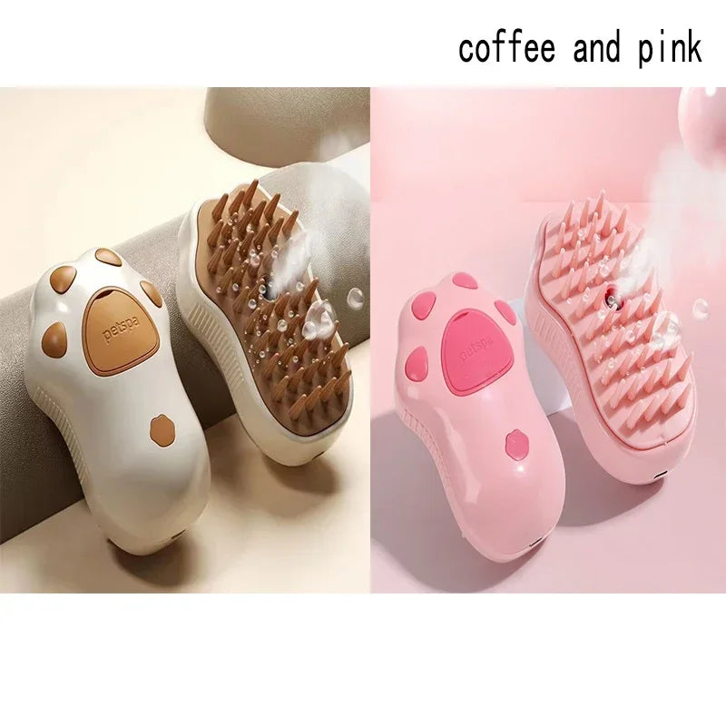 2024 Multifunctional Rotating Cat Grooming Steamer Brush Pet Hair Removal Spray Massage Comb 3 In1 Self Cleaning Steam Cat Brush