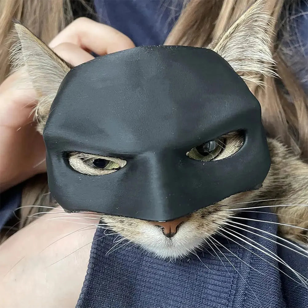 9cm-13cm Handmade Half Face Cat Mask Cosplay Creative Black Mask Bat Cat Avenger Mask Pet Party Mask Decorative for Dog Cat